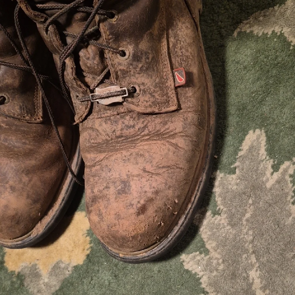 Red Wing Shoes Brown Leather Lace-Up Men's Work Boots